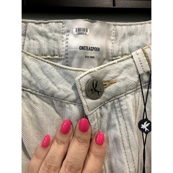 OneTeaspoon BRANDO 2020 MINI HIGH WAIST DENIM SKIRT WHITE - Picture 4 of 9